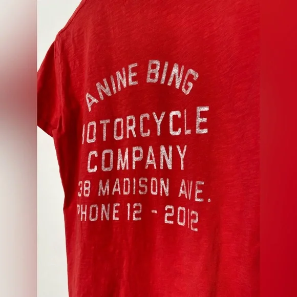 Anine Bing The Levy Tee Motorcycle Club Crew Baby Tee Size Medium Single Stitch - Picture 10 of 14